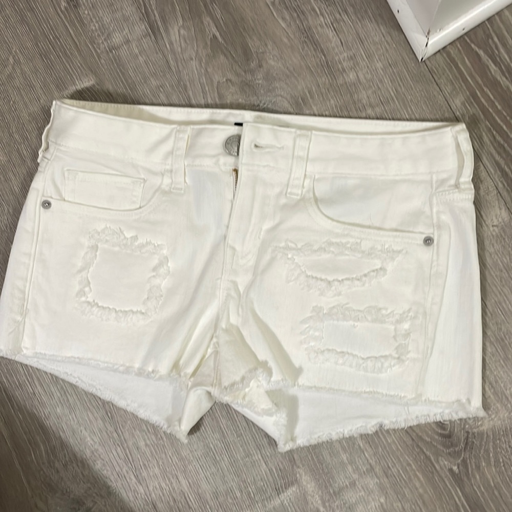 Express white shortie low rise shorts. Like new!